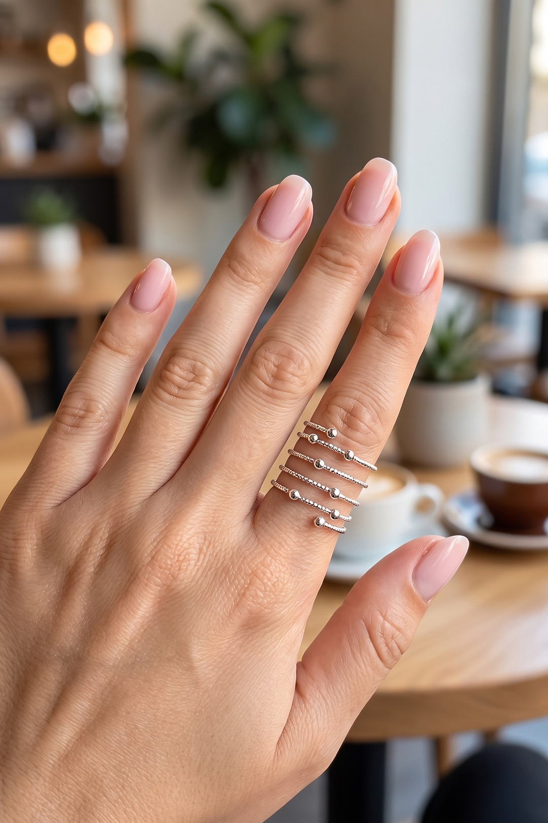 Pirinç Gümüş Renk Spiral Topçuklu Model Kadın Yüzük - Lisinya Pirinç Gümüş Renk Spiral Topçuklu Model Kadın Yüzük - Lisinya