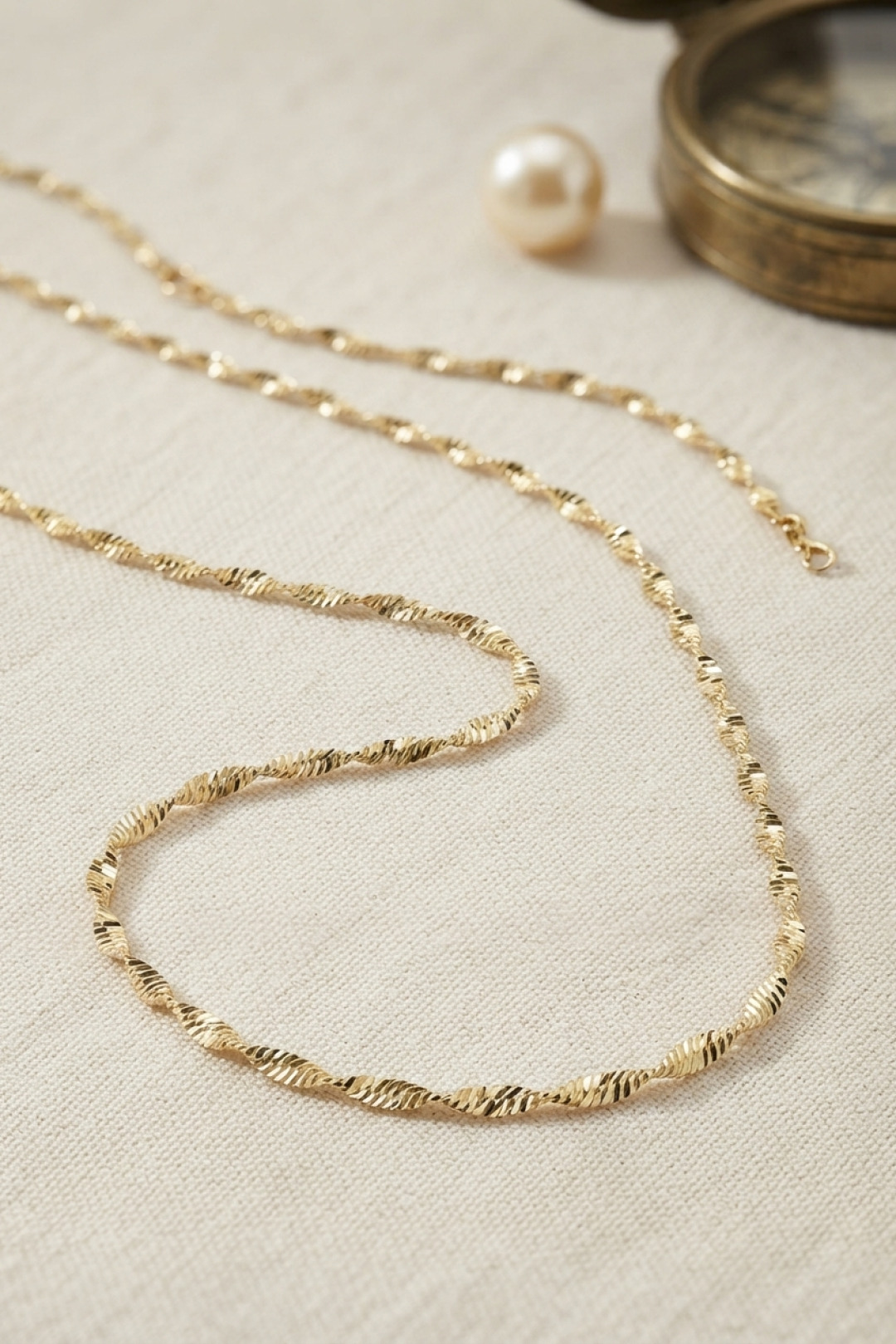 Pirinç Gold Renk Burgu Model Kadın Kolye - Lisinya Pirinç Gold Renk Burgu Model Kadın Kolye - Lisinya