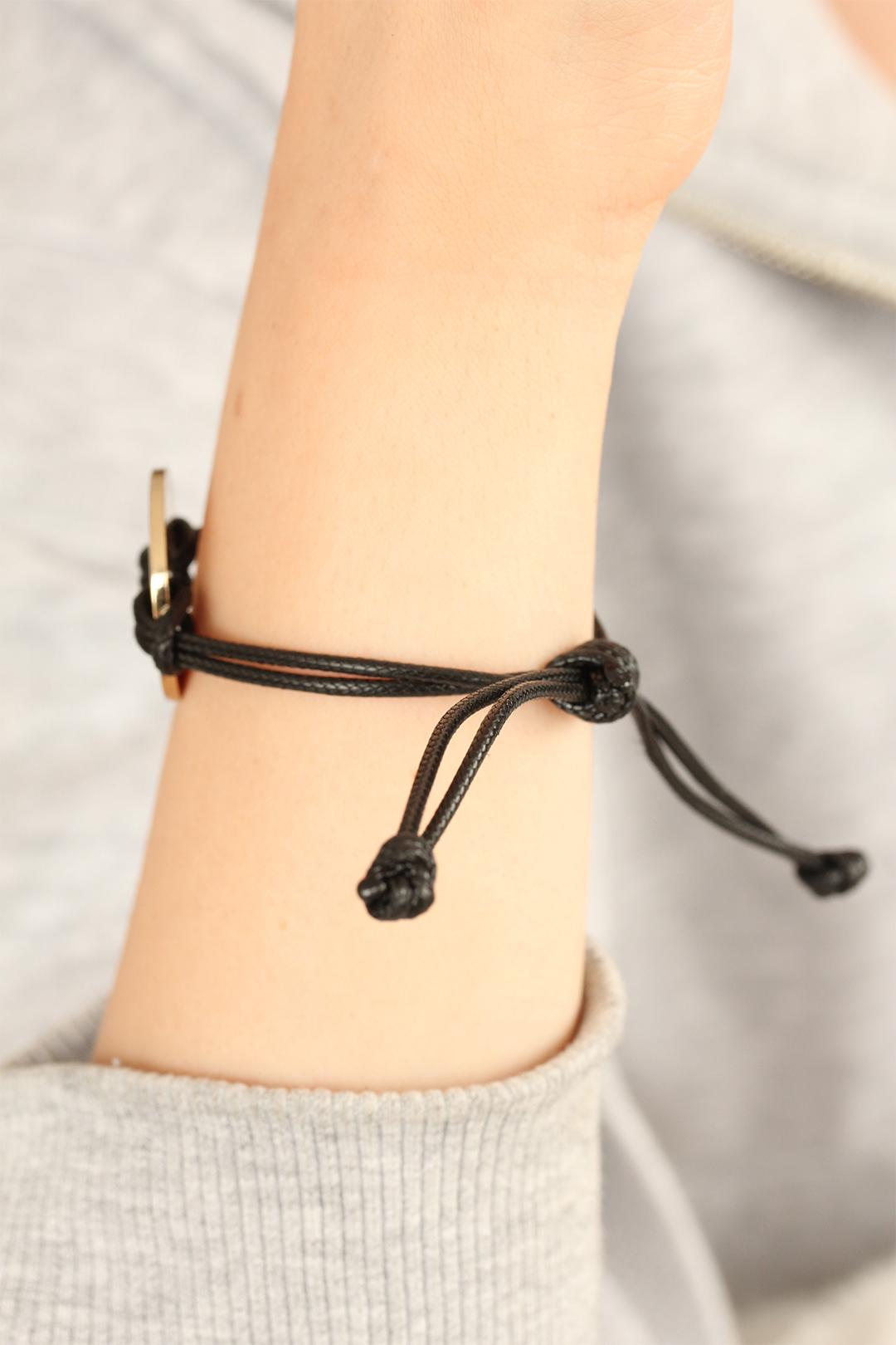 COOL (Havalı) Siyah Deri İpli Unisex Mood Bileklik - Lisinya