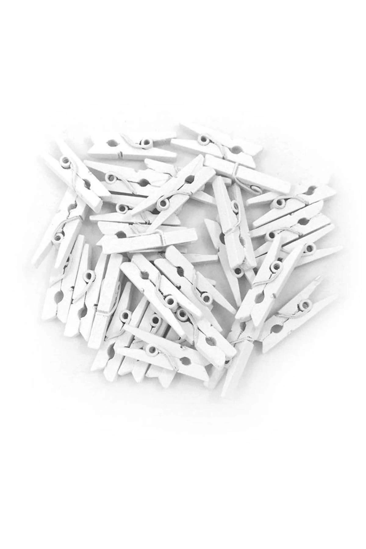 100'lü Beyaz Ahşap Mandal 2.5cm (10'lu Paket-1000 Adet) - Lisinya 100'lü Beyaz Ahşap Mandal 2.5cm (10'lu Paket-1000 Adet) - Lisinya