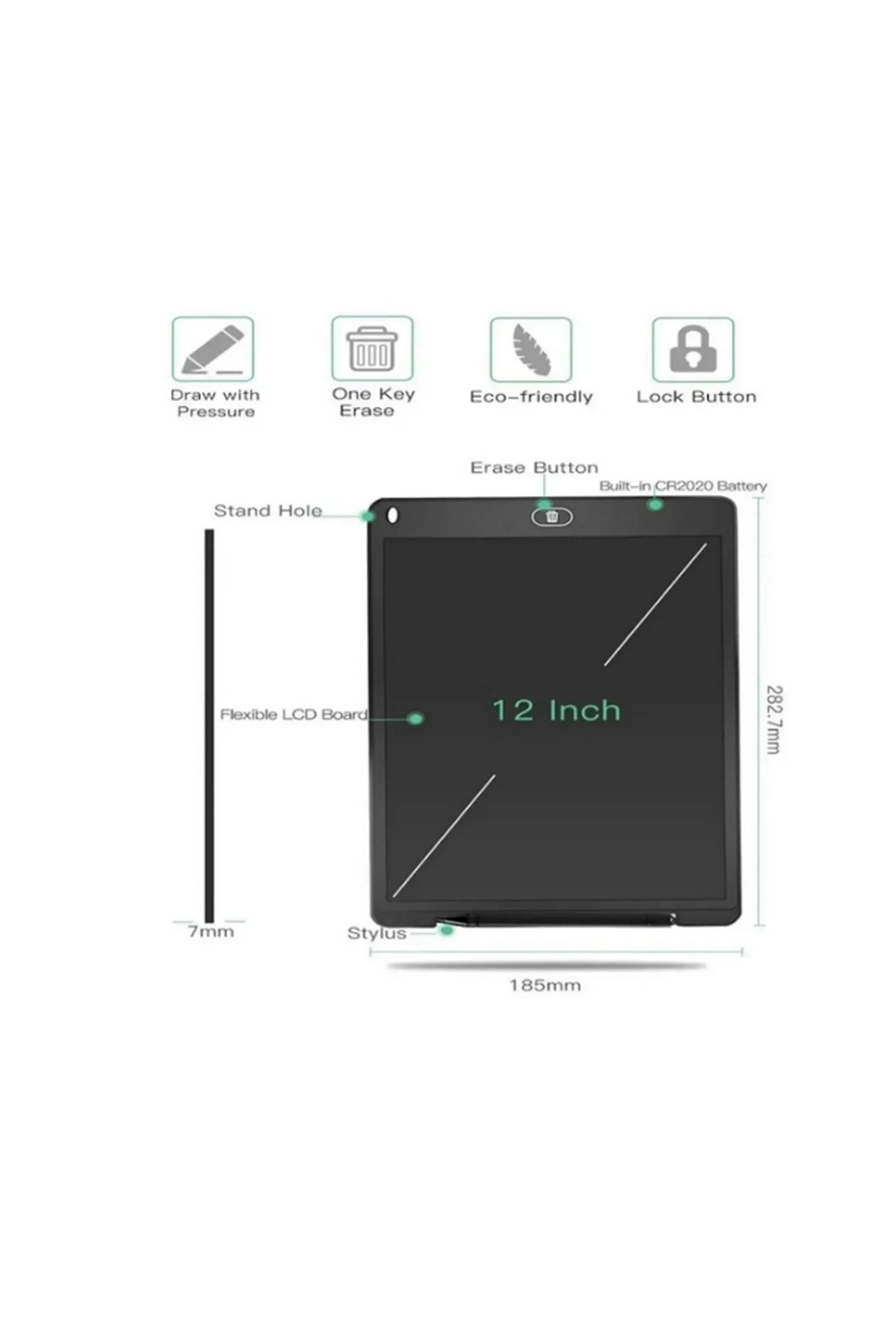 12 Inc Renkli Lcd Grafik Dijital Kalemli Çizim Tableti Yazı Tahta Not Yazma Eğitim Tableti Kırmızı - Lisinya 12 Inc Renkli Lcd Grafik Dijital Kalemli Çizim Tableti Yazı Tahta Not Yazma Eğitim Tableti Kırmızı - Lisinya