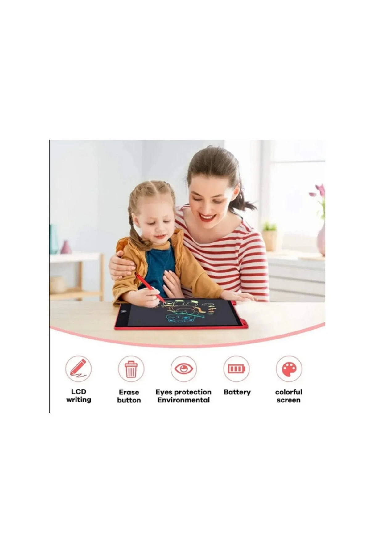 12 Inc Renkli Lcd Grafik Dijital Kalemli Çizim Tableti Yazı Tahta Not Yazma Eğitim Tableti Kırmızı - Lisinya 12 Inc Renkli Lcd Grafik Dijital Kalemli Çizim Tableti Yazı Tahta Not Yazma Eğitim Tableti Kırmızı - Lisinya
