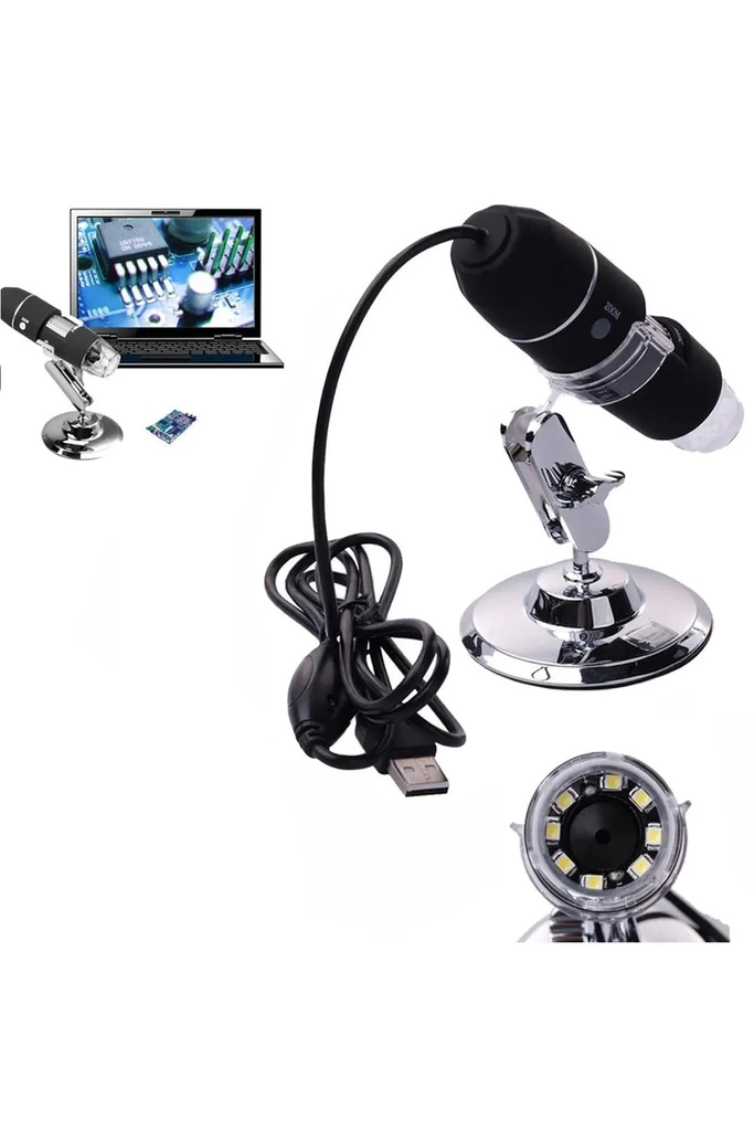 1600x Usb Dijital Mikroskop Kamera Endoskop 8led Büyüteç Metal Standı - Lisinya