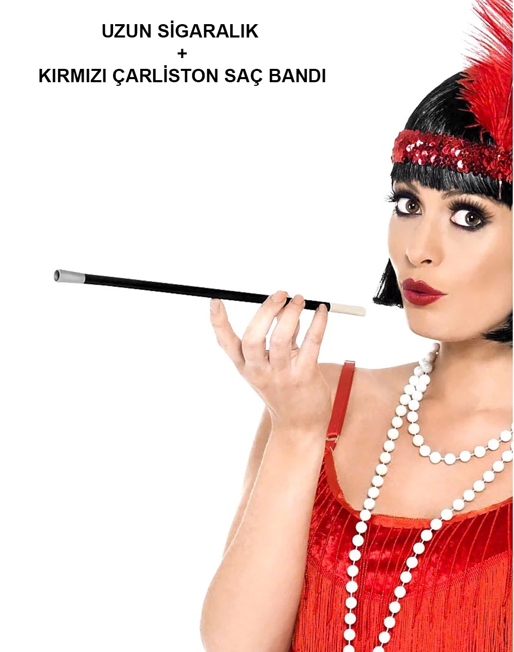 192039ler 199039lar Gatsby Kadın Aksesuar Seti – Kırmızı Charleston Saç Bandı Ve Lık - Lisinya 192039ler 199039lar Gatsby Kadın Aksesuar Seti – Kırmızı Charleston Saç Bandı Ve Lık - Lisinya