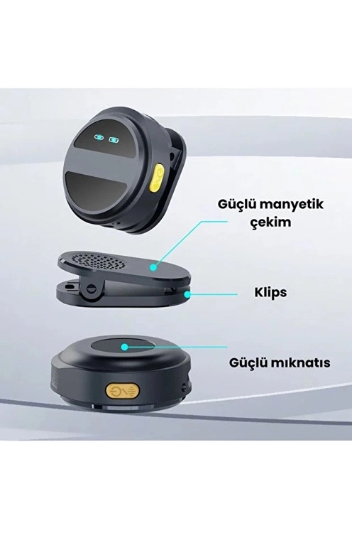 2 Adet Profesyonel Kablosuz Yaka Mikrofonu Lighting Uyumlu Manyetik Klipsli - Lisinya