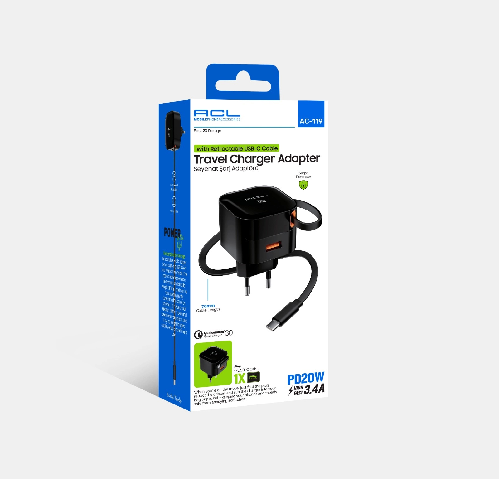 20w Seyahat Şarj Adaptörü Usb Girişli 3.4a - Lisinya