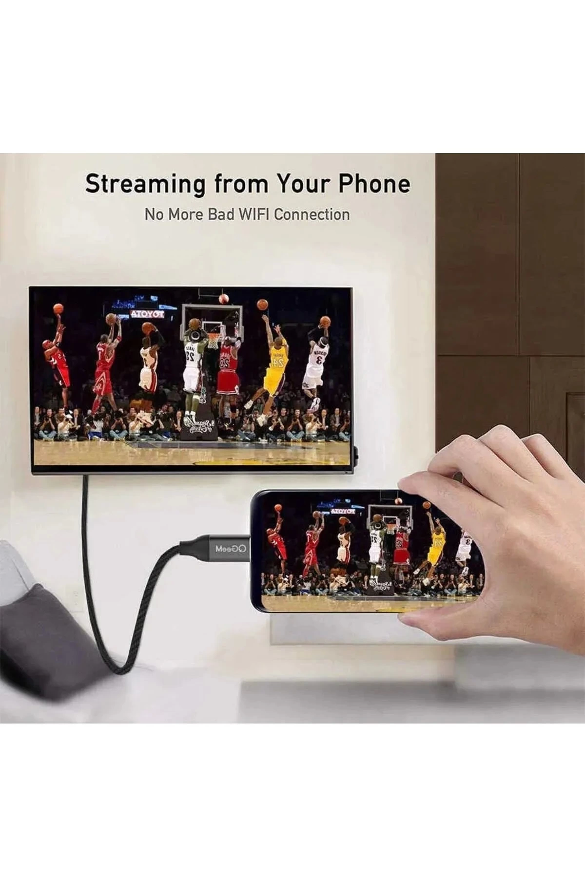3 Metre 8 Gbps Hız 4k/30 Hz Type C To Hdmı Çevirici Dönüştürücü Tv Telefon Pc Hasır Bağlantı Kablosu - Lisinya