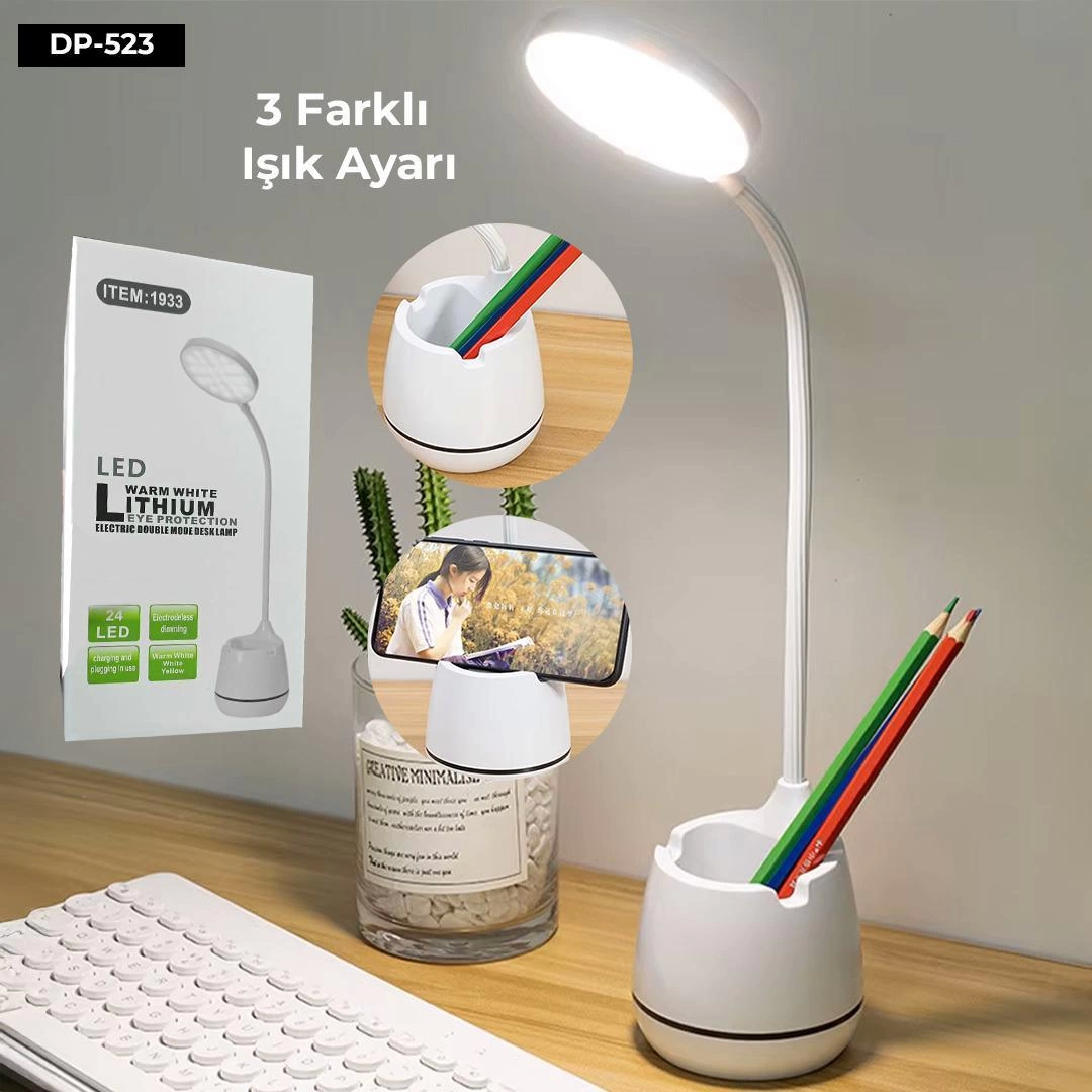 3 Modlu Kıvrımlı Bükülebilir Masa Lambası - Lisinya