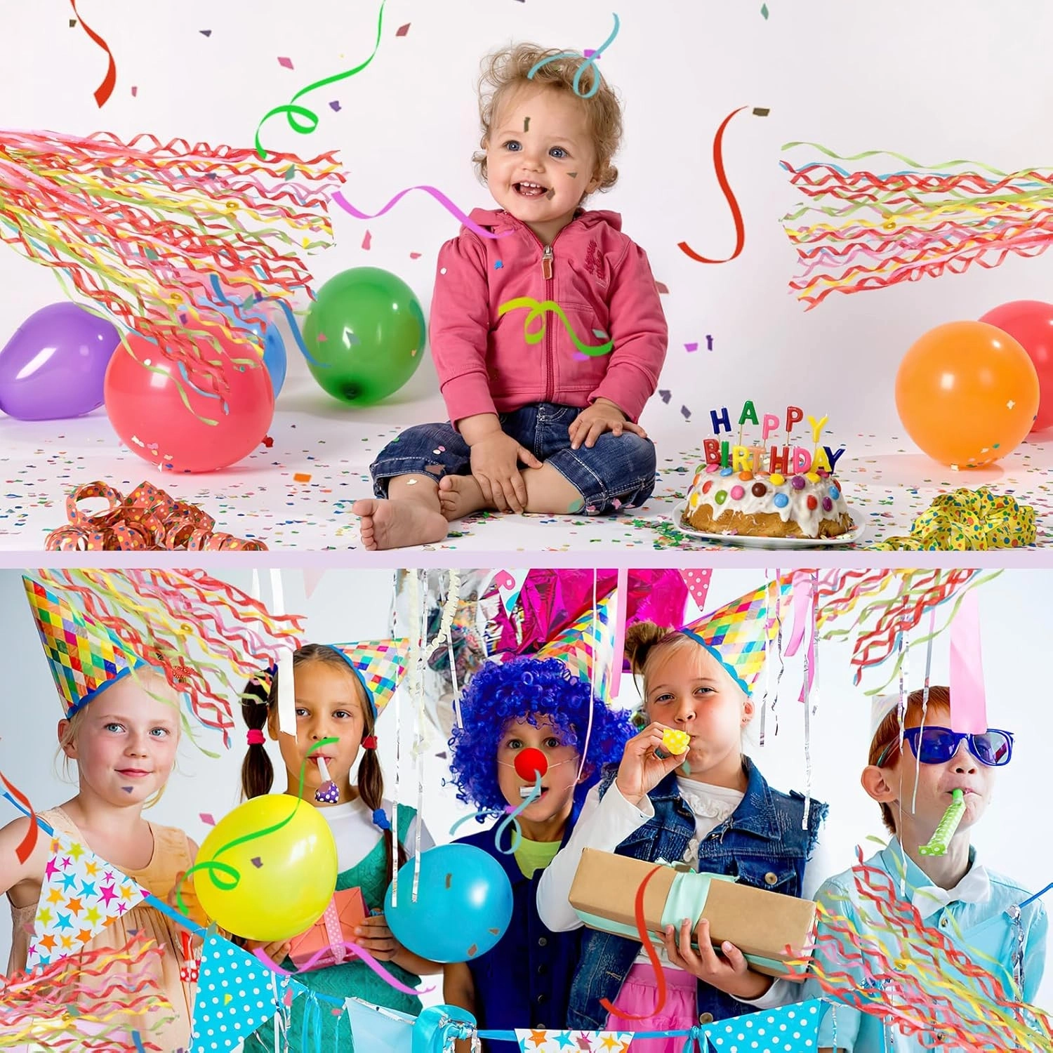 30 Şeritli Renkli Elle Atılan Konfeti – 5 Metre Uzayan Şerit Konfeti 1 Adet - Lisinya