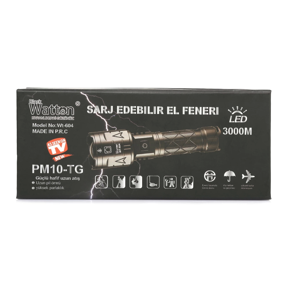 3000 Lümen Güçlü El Feneri Wt-604 - Lisinya 3000 Lümen Güçlü El Feneri Wt-604 - Lisinya