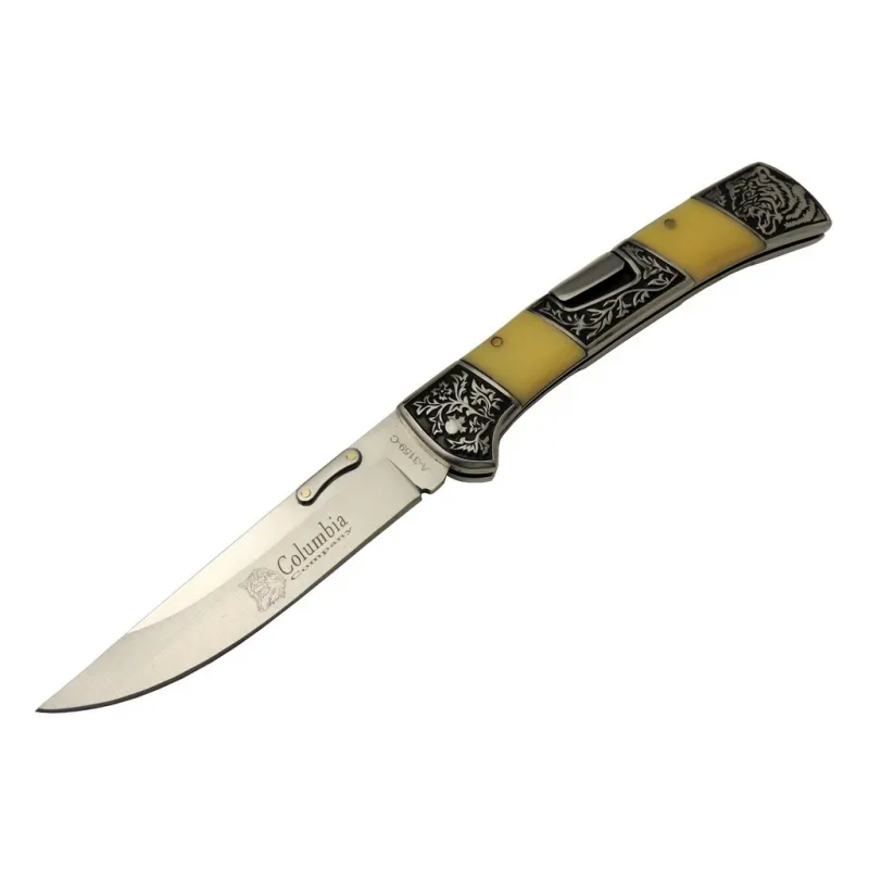 A 3159 C Kamp Çakı 24 Cm - İşlemeli Sedef Saplı, Kemerlikli - Lisinya A 3159 C Kamp Çakı 24 Cm - İşlemeli Sedef Saplı, Kemerlikli - Lisinya