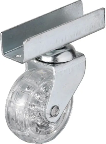 327 - 50x20 Mm Şeffaf Makaralı Uzun U Tablalı Teker 4 Adet - Lisinya