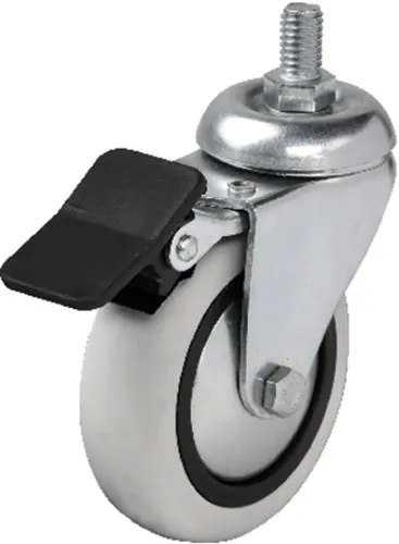 354 - 75x25 Mm Pvc Makaralı Vidalı Frenli Teker 4 Adet - Lisinya