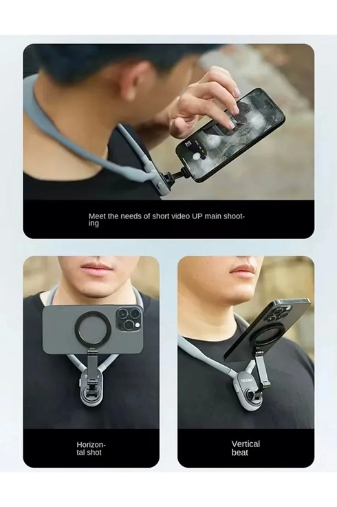 360 Derece Ayarlanabilir Boyun Askılı Manyetik Telefon Tutucu - Lisinya 360 Derece Ayarlanabilir Boyun Askılı Manyetik Telefon Tutucu - Lisinya