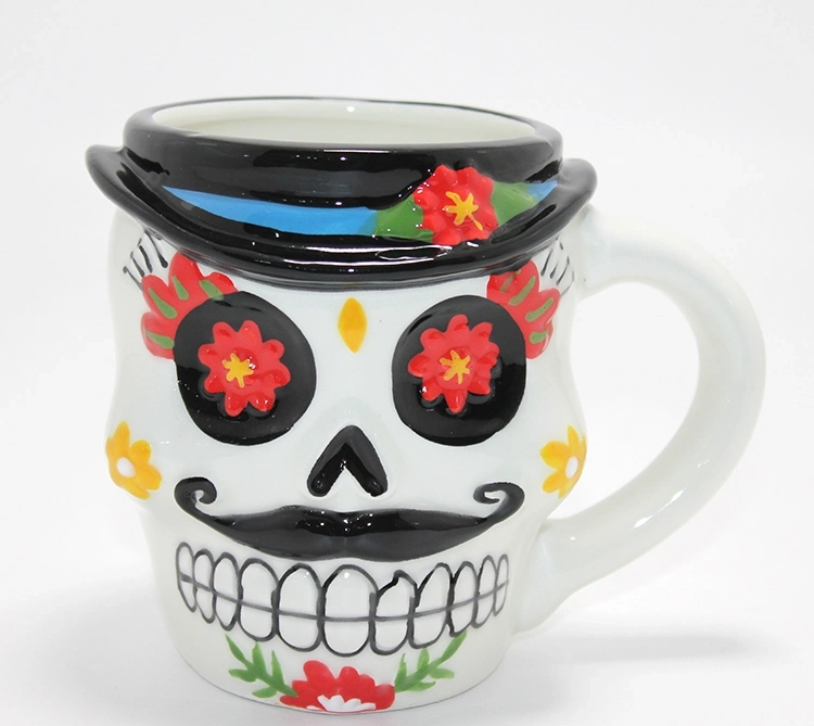 3d Kabartmalı Meksikalı Kurukafa Karakterli Kupa Bardak Alk4894 - Lisinya