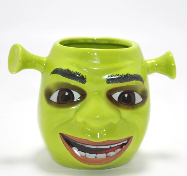 3d Shrek Tasarımı Porselen Kupa Bardak Alk4507 - Lisinya