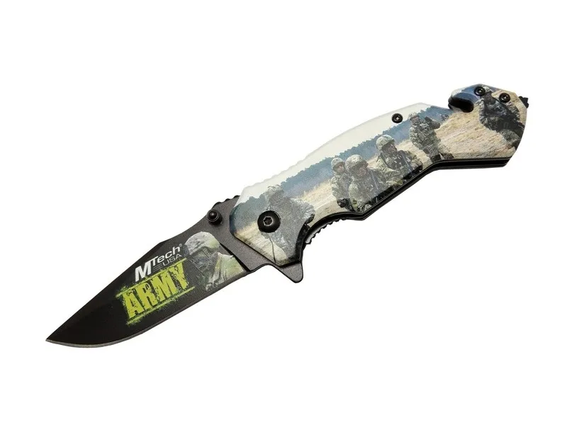 4 23 3 Army Kurtarma / Kamp Çakı 20cm - Yarı Otomatik, Kemerlikli, Cam Kırma Ve İp Kesme Aparatlı - Lisinya 4 23 3 Army Kurtarma / Kamp Çakı 20cm - Yarı Otomatik, Kemerlikli, Cam Kırma Ve İp Kesme Aparatlı - Lisinya