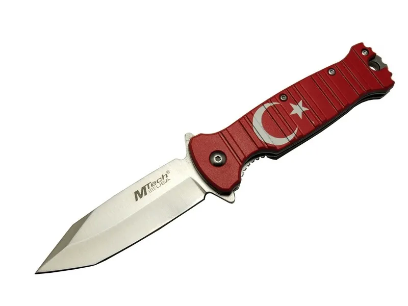 4-8-4 Tc Kırmızı Kamp Çakı 21,5cm- Manuel, Ay Yıldız Desenli, Kemerlikli - Lisinya 4-8-4 Tc Kırmızı Kamp Çakı 21,5cm- Manuel, Ay Yıldız Desenli, Kemerlikli - Lisinya
