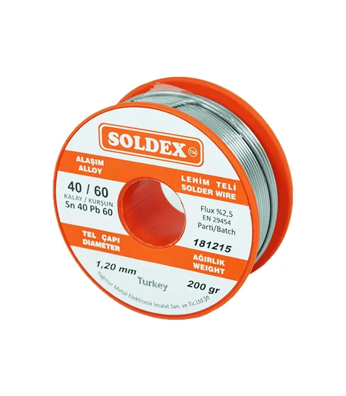 40-60 Lehim Teli 200 Gr 1.2 Mm - Sn:40 / Pb:60 - Lisinya 40-60 Lehim Teli 200 Gr 1.2 Mm - Sn:40 / Pb:60 - Lisinya