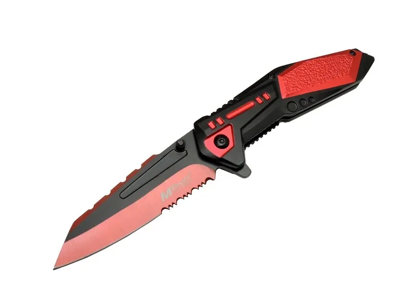 4173 Kırmızı Kamp Çakı 21cm - Yarı Otomatik, Kemerlikli, Testere Detaylı - Lisinya 4173 Kırmızı Kamp Çakı 21cm - Yarı Otomatik, Kemerlikli, Testere Detaylı - Lisinya