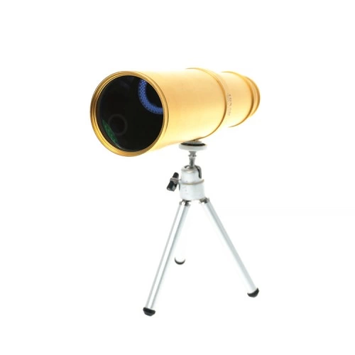 50x50 Panda Metal Gövde Tek Gözle Büyük Mercek Korsan Dürbün Gold - Lisinya