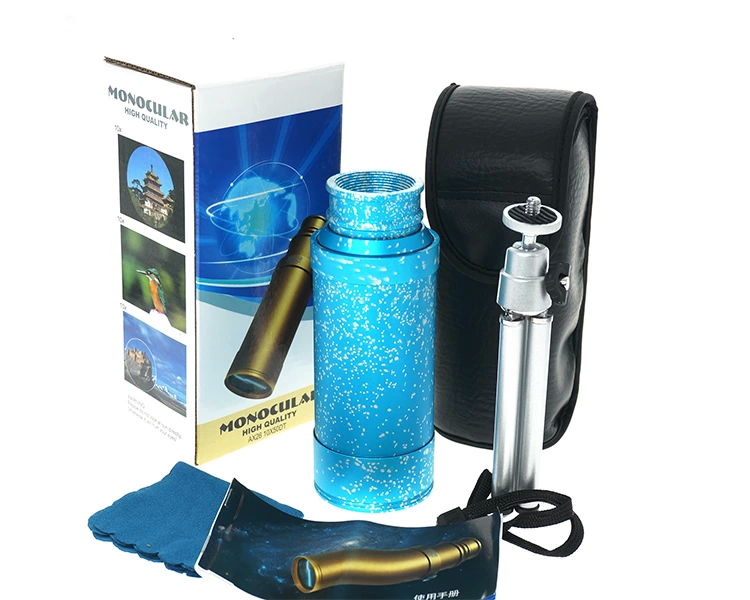 50x50 Panda Metal Gövde Tek Gözle Büyük Mercek Korsan Dürbün Mavi - Lisinya