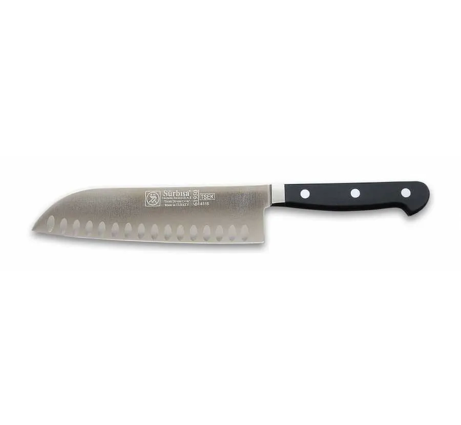 61950 - Sıcak Dövme Oluklu Santoku Şef Bıçağı 18 Cm - Lisinya