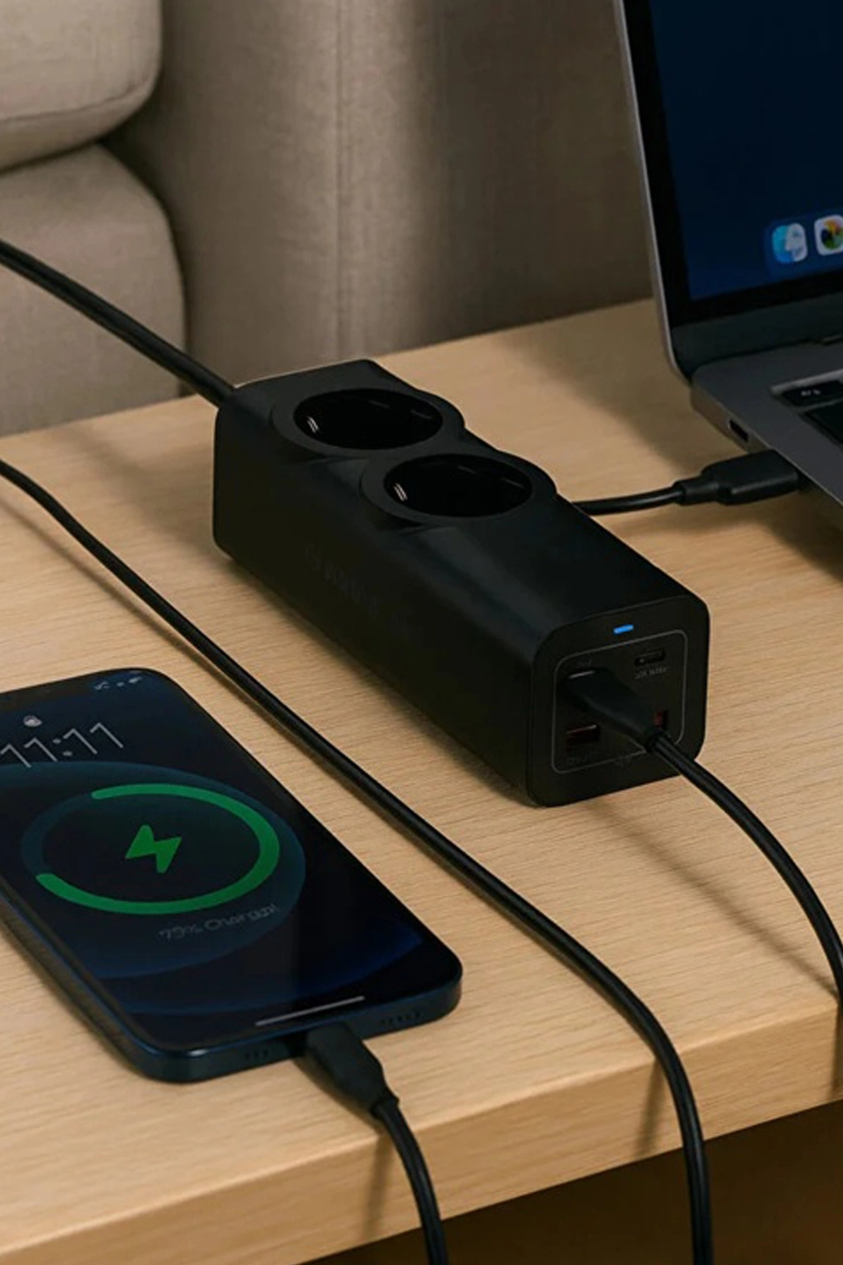 67w Hızlı Şarjlı Akıllı Çoklu Priz – 2000w Güç, 2 Usb-c + 2 Usb-a Çıkışlı, Telefon & Laptop Uyumlu - Lisinya