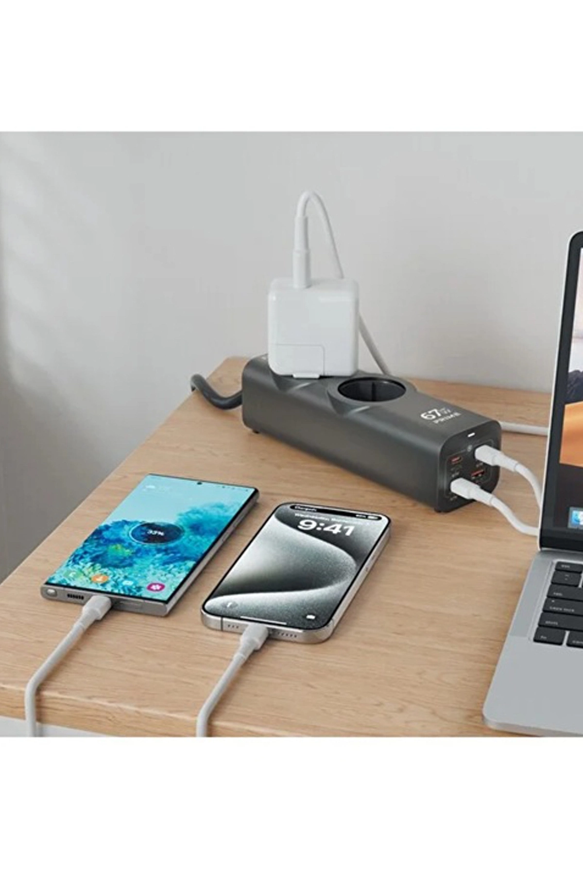 67w Hızlı Şarjlı Akıllı Çoklu Priz – 2000w Güç, 2 Usb-c + 2 Usb-a Çıkışlı, Telefon & Laptop Uyumlu - Lisinya