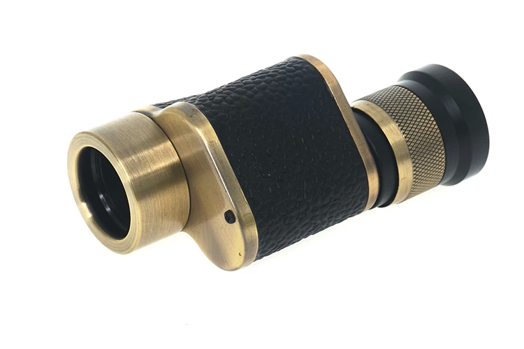 6x24  Baıgısh, Askeri Tarzi Pirinç Ve Deri Kaplamalı, Deri Çantalı Monocular Dürbün Sarı - Lisinya