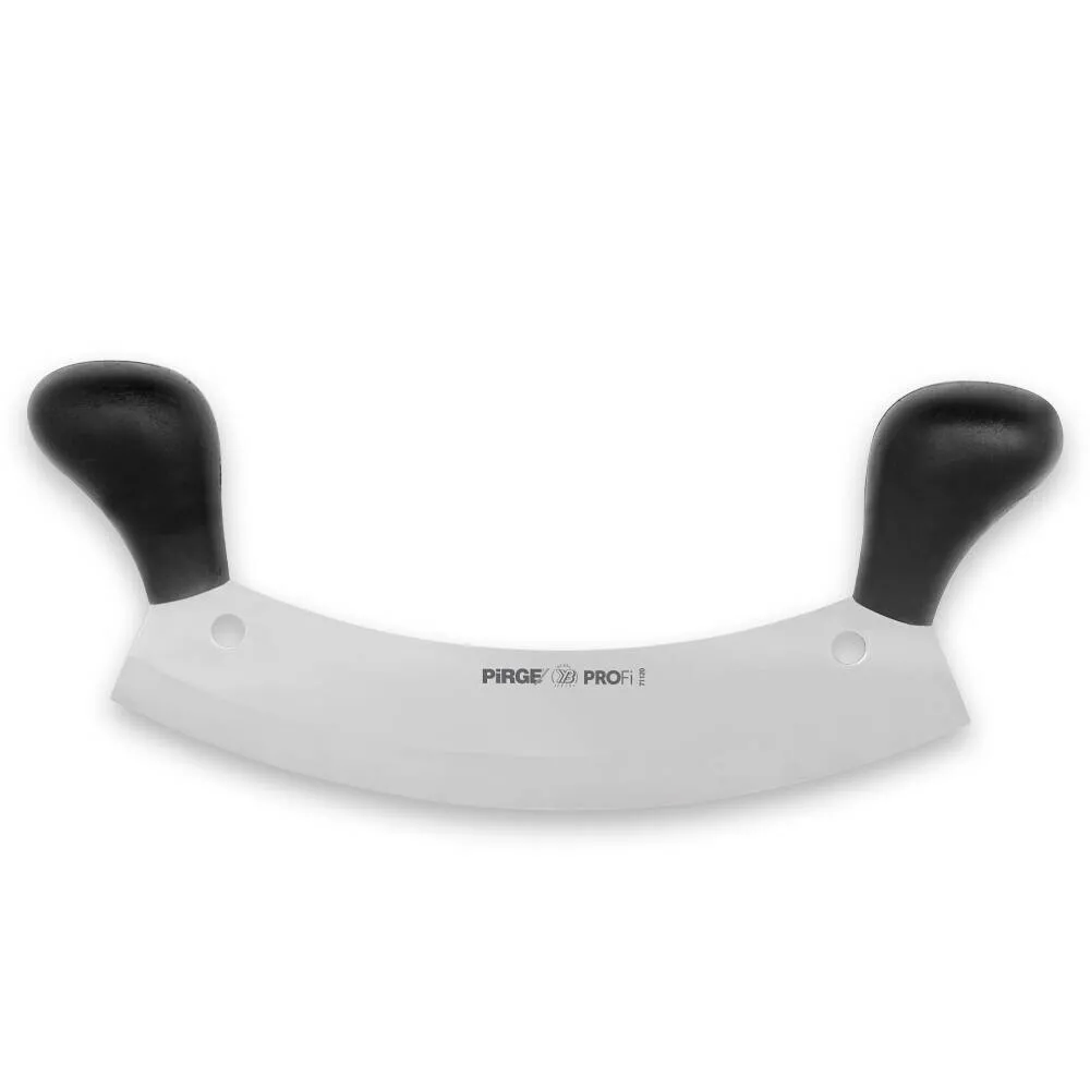 71120 Profi Kıyma, Pizza Satır, Zırh Bıçağı 26 Cm - Siyah Çift Saplı - Lisinya