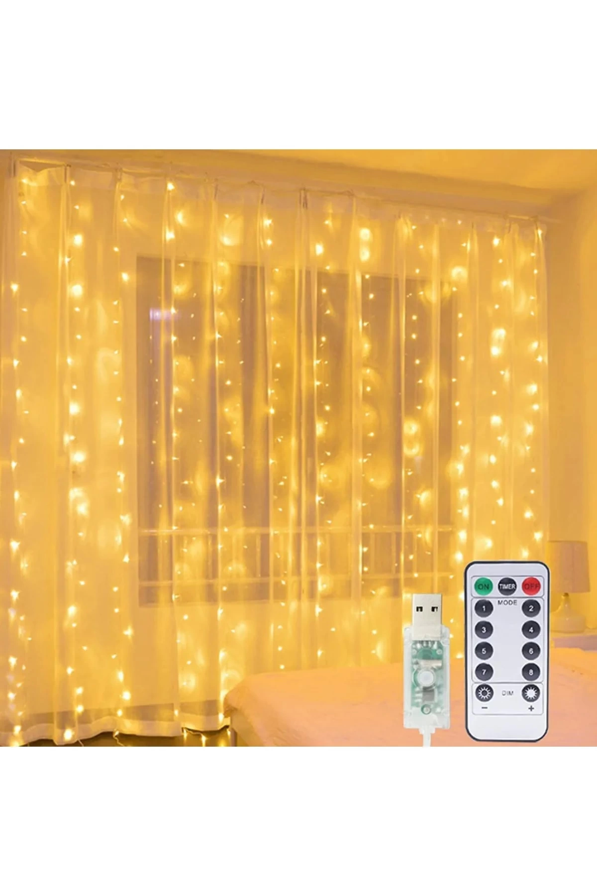8 Fonksiyonlu Peri Perde Led Uzaktan Kumandalı Günışığı Perde Peri Led (3 Mt X 3 Mt) - Lisinya 8 Fonksiyonlu Peri Perde Led Uzaktan Kumandalı Günışığı Perde Peri Led (3 Mt X 3 Mt) - Lisinya
