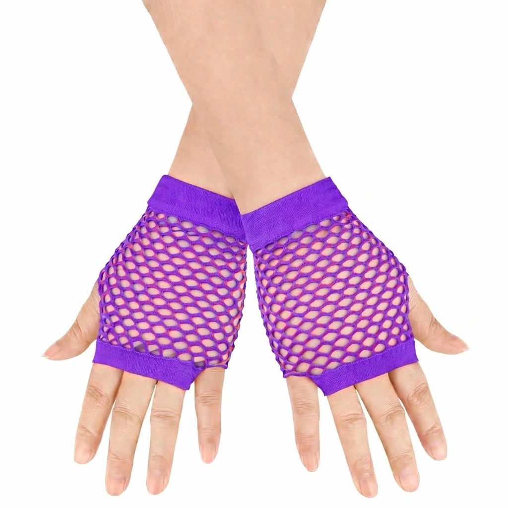 80’ler 90’lar Retro Mor File Parmaksız Kısa Eldiven 11 Cm - Lisinya 80’ler 90’lar Retro Mor File Parmaksız Kısa Eldiven 11 Cm - Lisinya