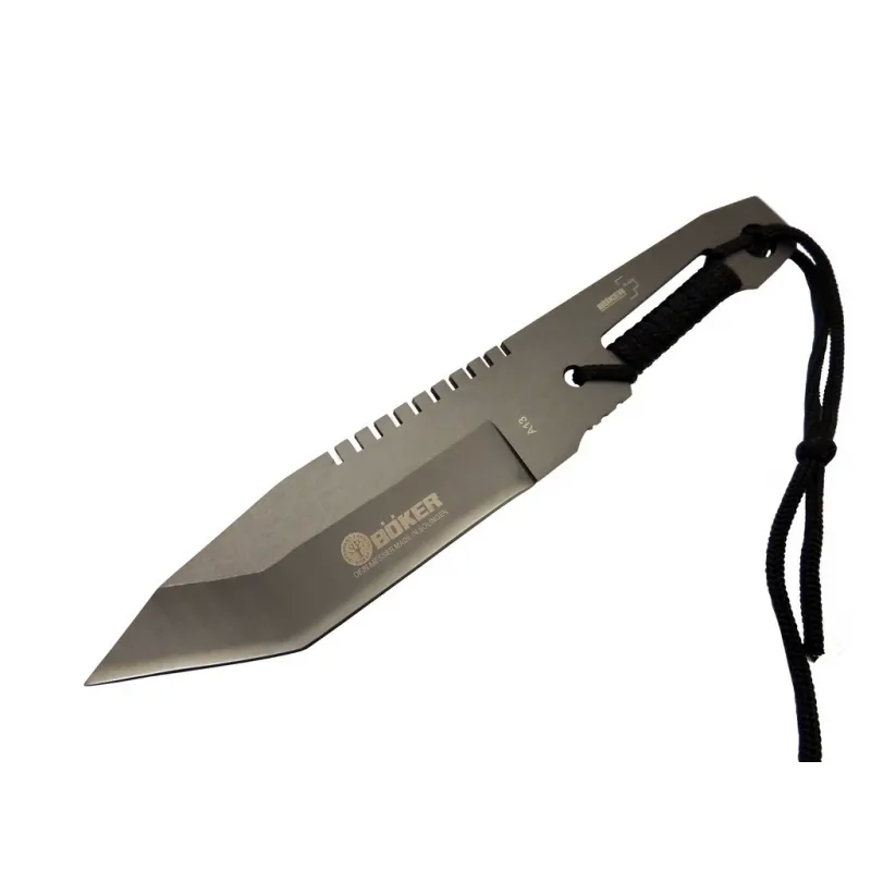 A13 Komple Metal Kamp Bıçak 23 Cm - Tırtıklı, İp Saplı, Kılıflı - Lisinya