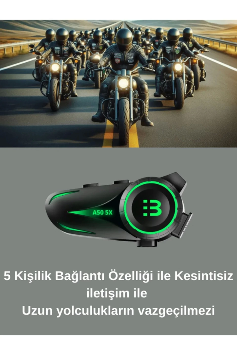 A50 5x Motor Kask Kulaklık Rgb Bluetooth Motosiklet Kulaklık Intercom 5 Kişi Eşleşme - Lisinya