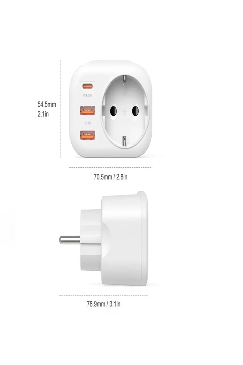 Ac-115 2500w 3.4a 2usb 1type-c 1soket Akım Korumalı Şarj Adaptörü Priz Çoğaltıcı - Lisinya