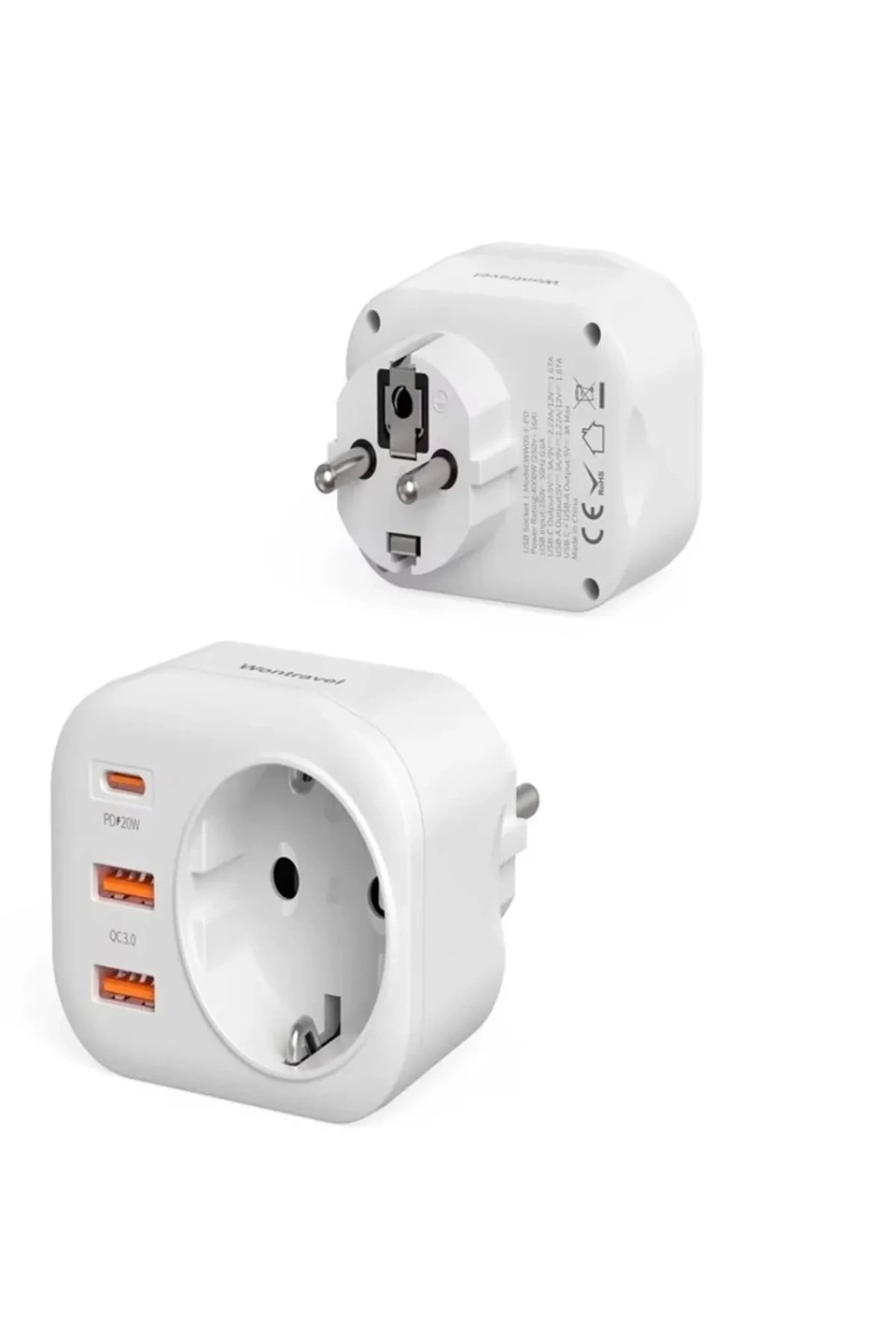 Ac-115 2500w 3.4a 2usb 1type-c 1soket Akım Korumalı Şarj Adaptörü Priz Çoğaltıcı - Lisinya