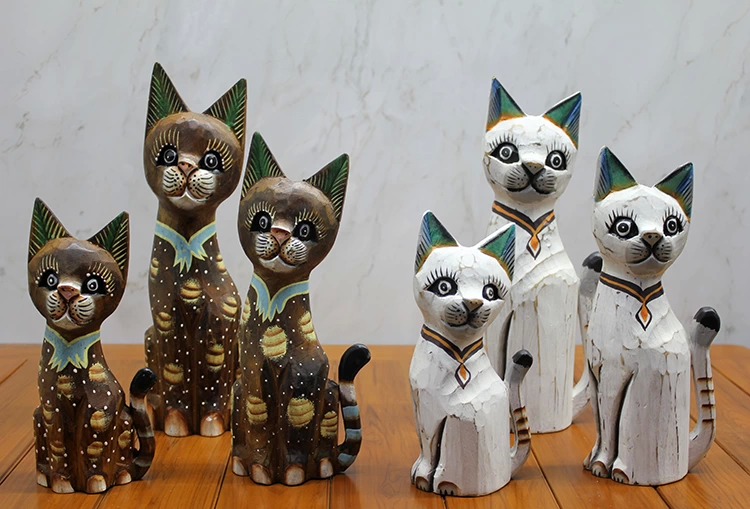 Ahşap 3'lü Kedi Seti 30 Cm Okas:2 - Lisinya