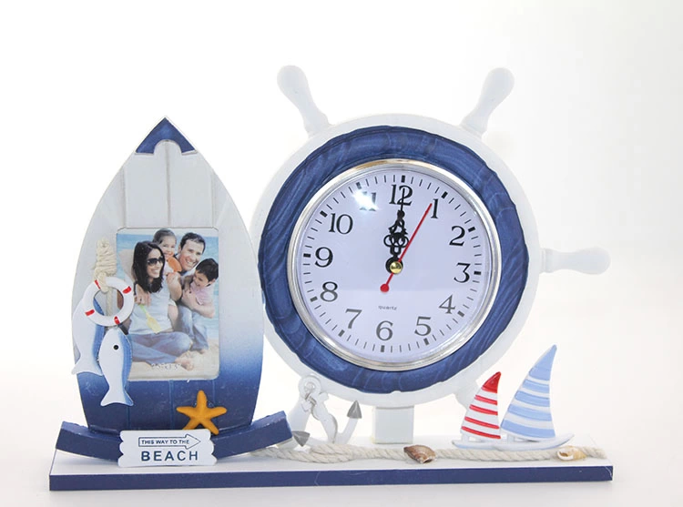 Ahşap Marin Dümenli Çerceveli Saat Alk2456 - Lisinya