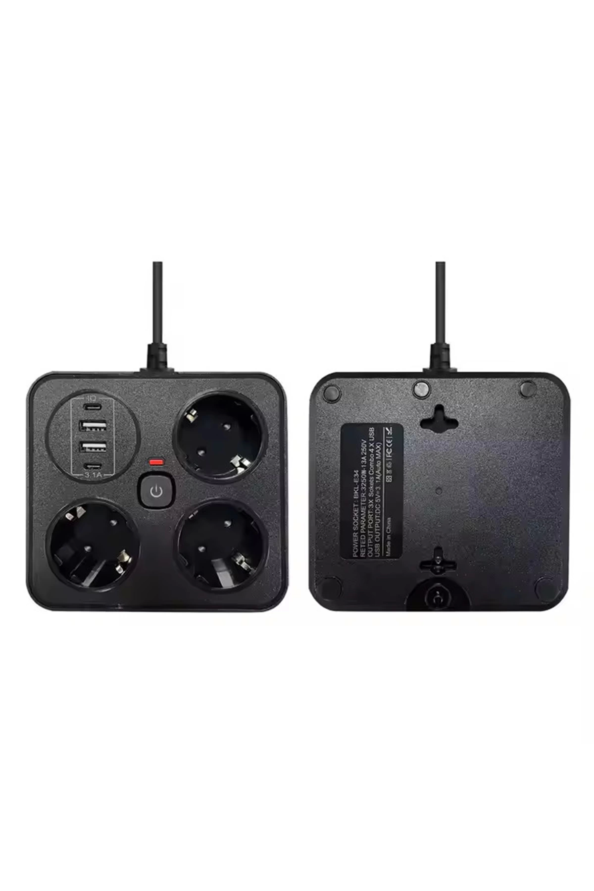 Akım Korumalı Anahtarlı Priz - 3x Priz - 2x Usb - 2x Type-c - 2 Mt Kablo Hızlı Şarj Özellikli Siyah - Lisinya Akım Korumalı Anahtarlı Priz - 3x Priz - 2x Usb - 2x Type-c - 2 Mt Kablo Hızlı Şarj Özellikli Siyah - Lisinya