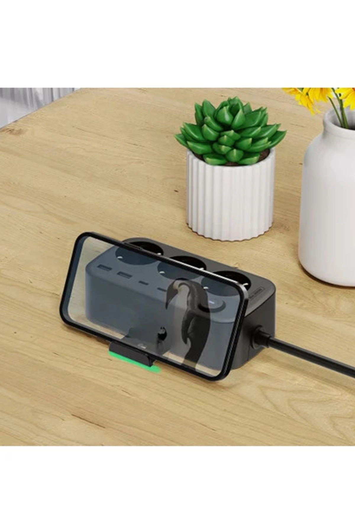 Akım Korumalı Priz 2 Usb + 2 Type-c Girişli 2 Metre Kablosu Anahtarlı Ve Duvara Monte Edilebilir - Lisinya