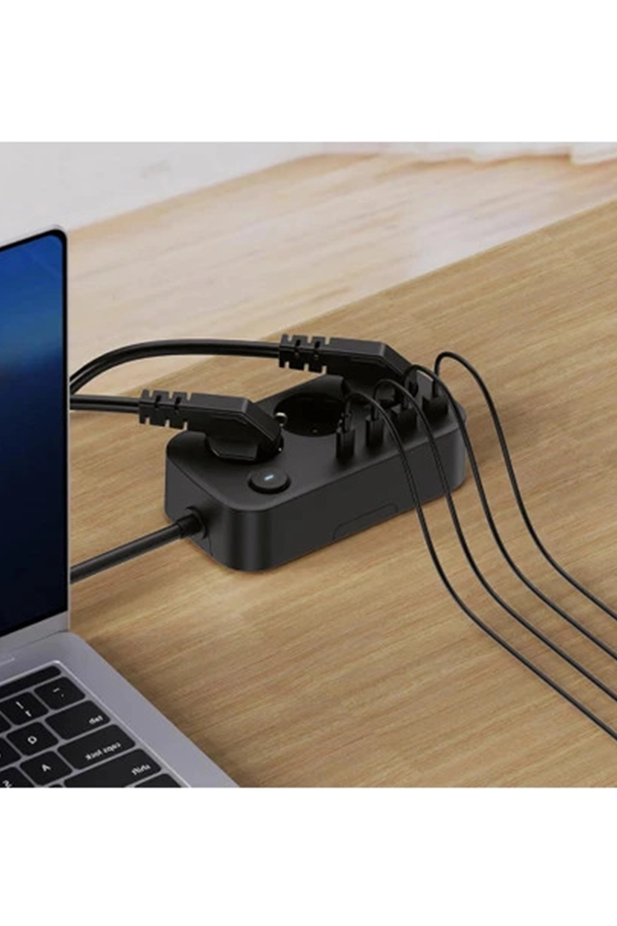Akım Korumalı Priz 2 Usb + 2 Type-c Girişli 2 Metre Kablosu Anahtarlı Ve Duvara Monte Edilebilir - Lisinya