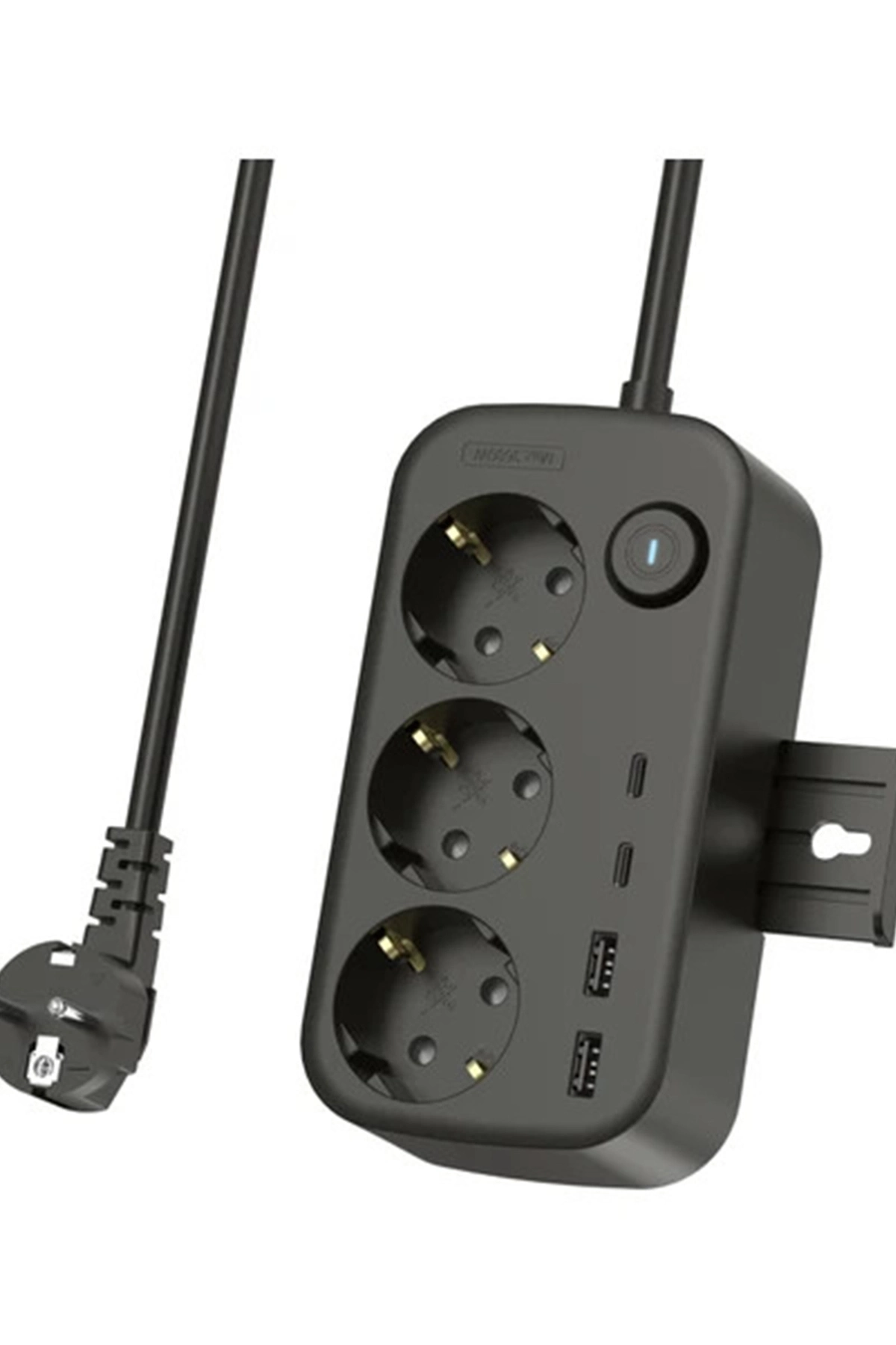 Akım Korumalı Priz 2 Usb + 2 Type-c Girişli 2 Metre Kablosu Anahtarlı Ve Duvara Monte Edilebilir - Lisinya