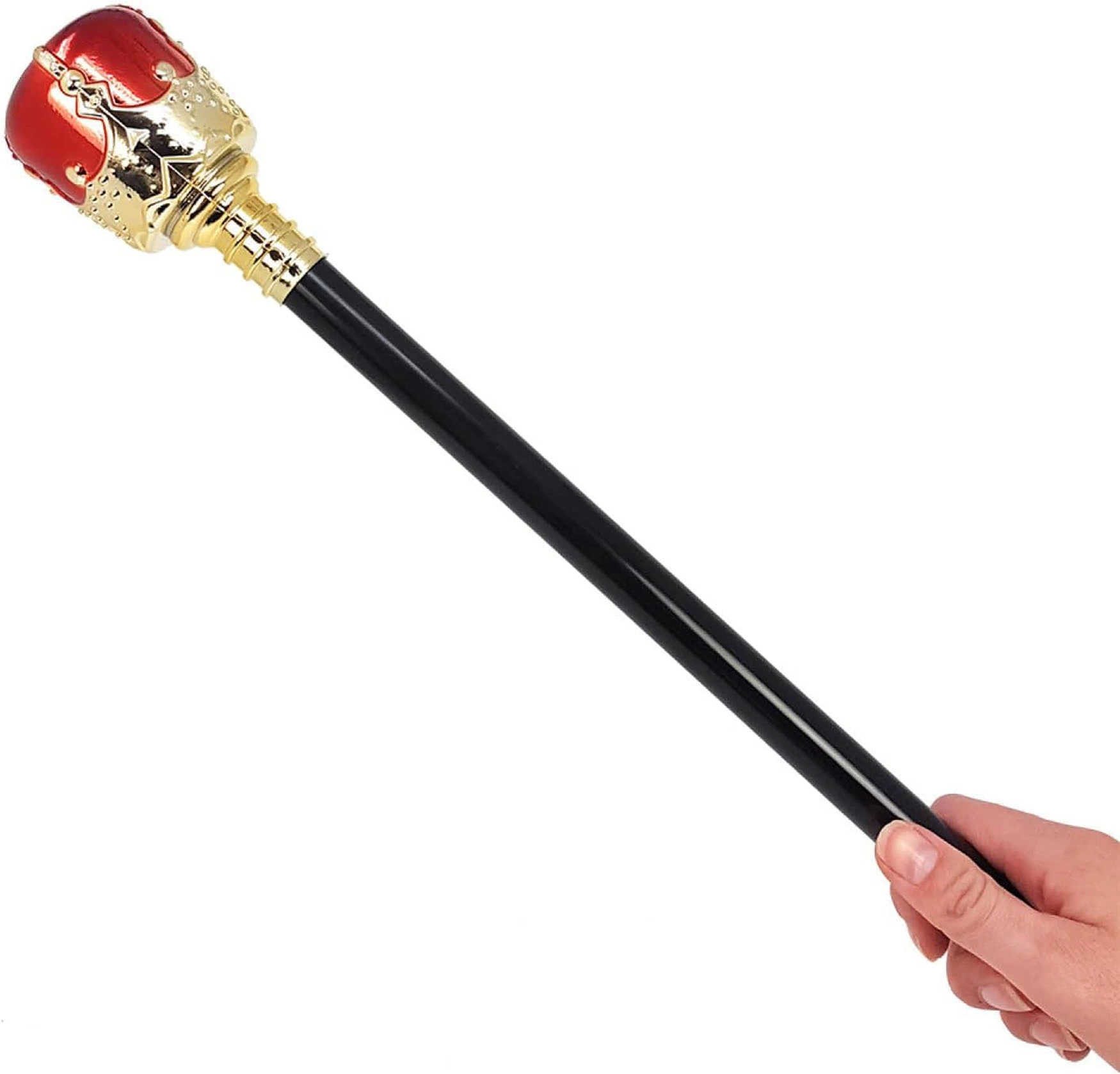 Altın Renk 60 Cm Kral Tacı Kraliyet Tacı Ve Kırmızı Topuzlu Kral Asası Seti - Lisinya Altın Renk 60 Cm Kral Tacı Kraliyet Tacı Ve Kırmızı Topuzlu Kral Asası Seti - Lisinya