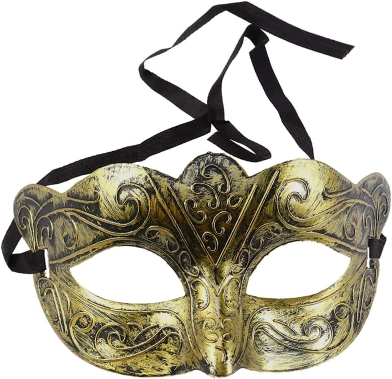 Altın Renk Eskitme Maskeli Balo Maskesi – Venedik Tarzı Parti Maskesi - Lisinya