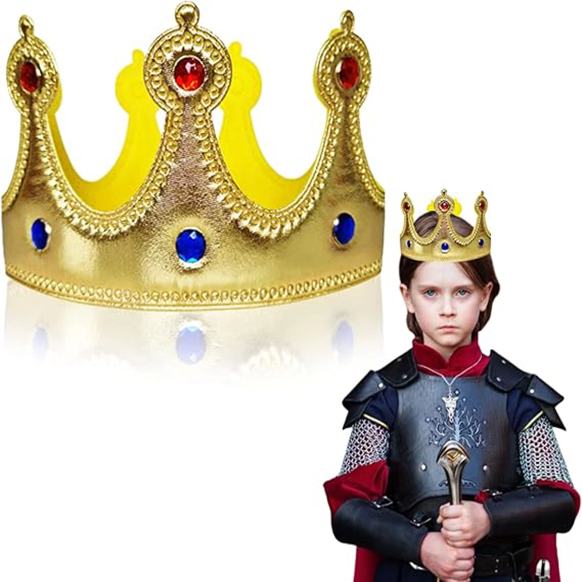 Altın Renk Eva Malzemeden İmal Çocuk Kral Tacı 57 Cm - Lisinya Altın Renk Eva Malzemeden İmal Çocuk Kral Tacı 57 Cm - Lisinya