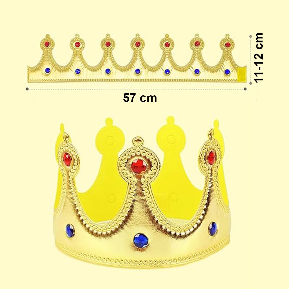 Altın Renk Eva Malzemeden İmal Çocuk Kral Tacı 57 Cm - Lisinya Altın Renk Eva Malzemeden İmal Çocuk Kral Tacı 57 Cm - Lisinya