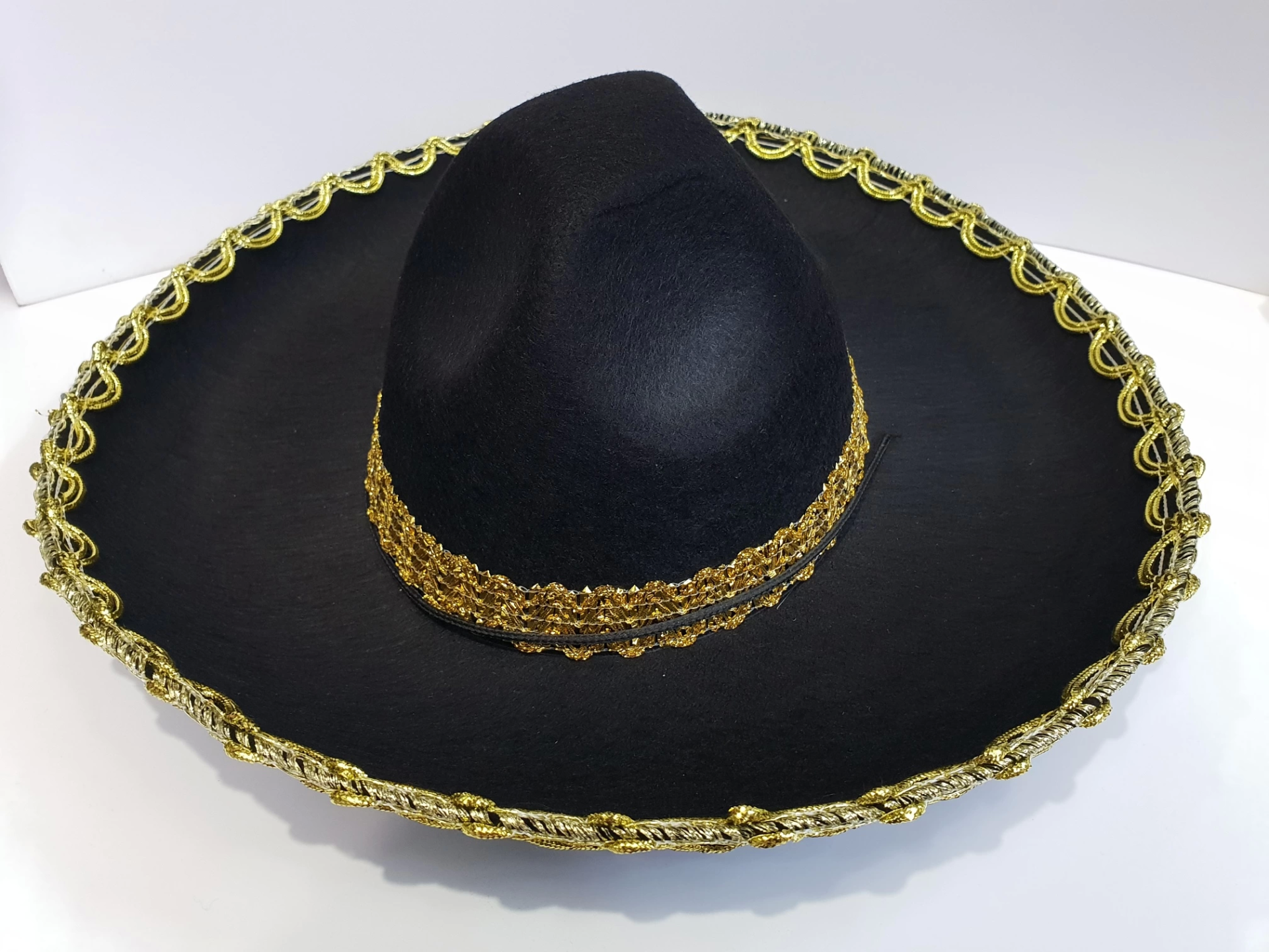 Altın Renk Şeritli Meksika Mariachi Latin Şapkası 55 Cm Çocuk - Lisinya Altın Renk Şeritli Meksika Mariachi Latin Şapkası 55 Cm Çocuk - Lisinya
