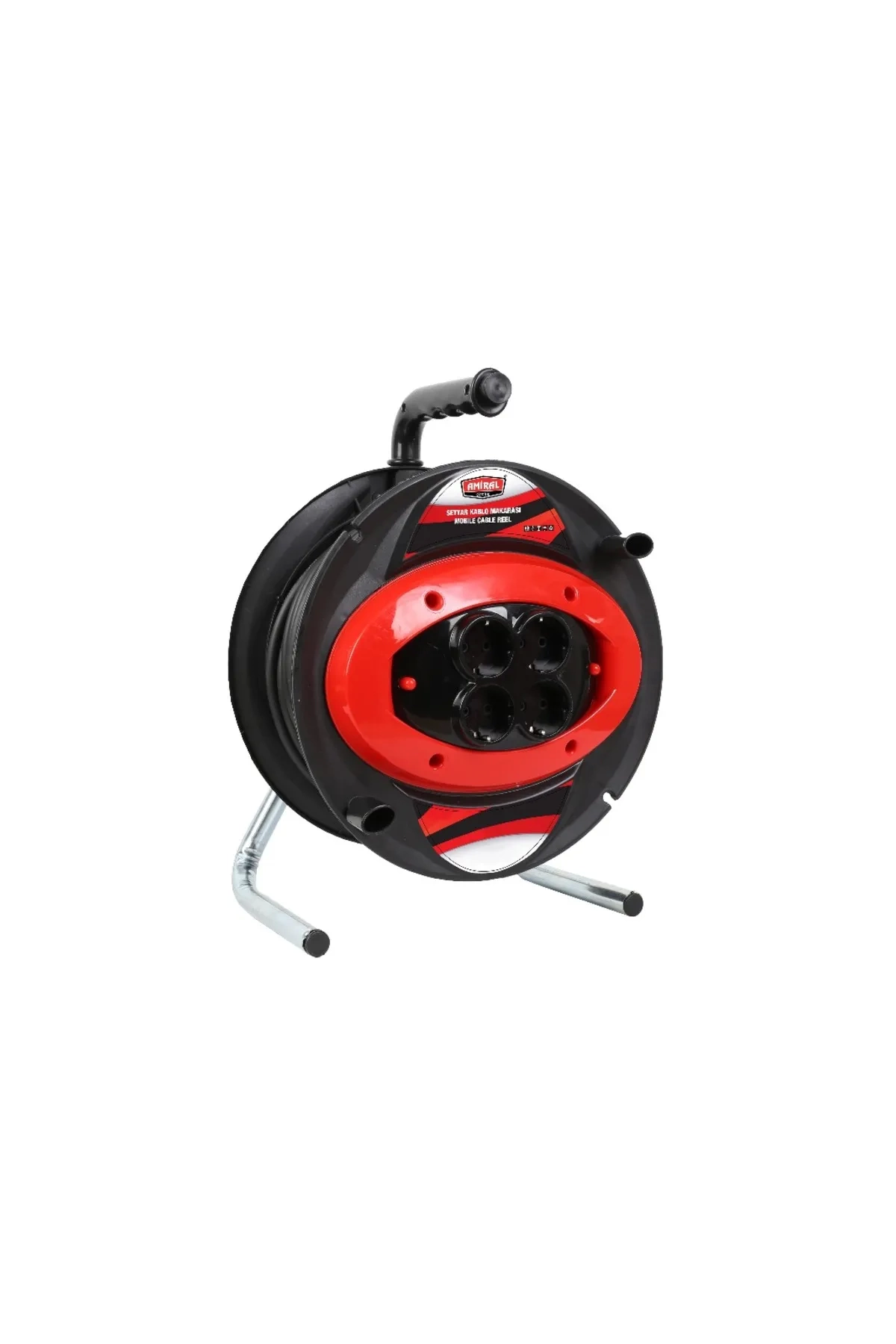 Amiral 50 Mt Makaralı 4'lü Elektrik Uzatma Priz 3x2,5 Mm Siyah - Lisinya