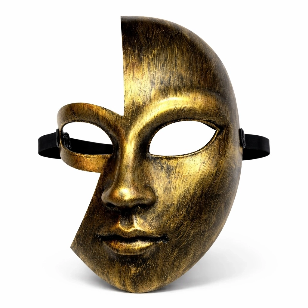 Antik Efektli Altın Yarım Yüz Parti Maskesi - Lisinya Antik Efektli Altın Yarım Yüz Parti Maskesi - Lisinya